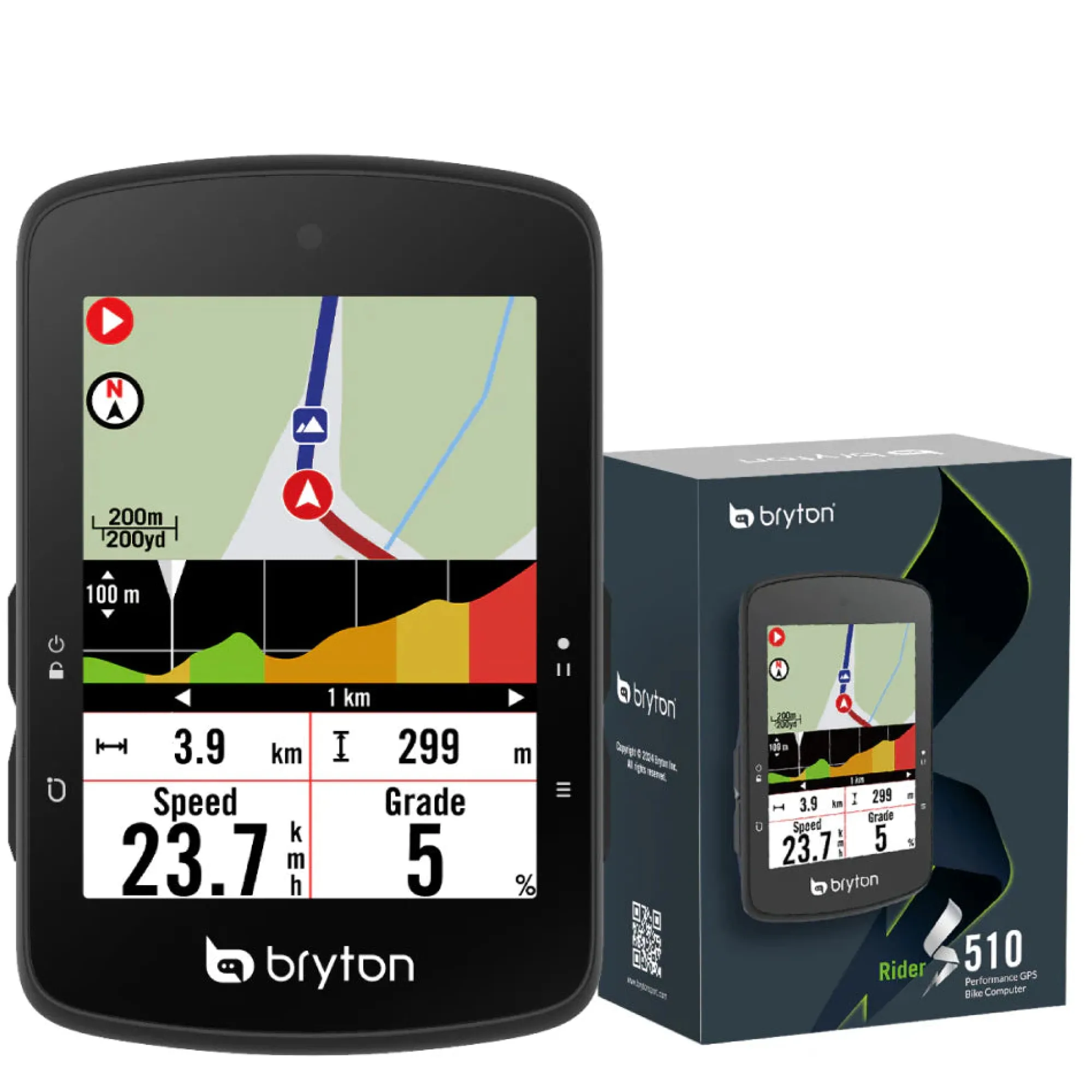 Bryton Ciclocomputer Gps|Ciclocomputer*Rider S510E - Nero