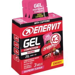 Enervit Gel Energetici*Gel Lampone con caffeina Astuccio da 3