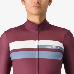 Uomo Castelli Maglie*agia aniche unghe ineare - Bordeaux