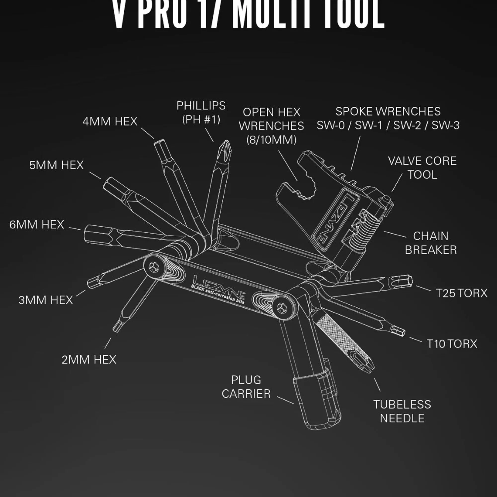 Lezyne Utensili Multifunzione|Manutenzione*Multitool V Pro 17